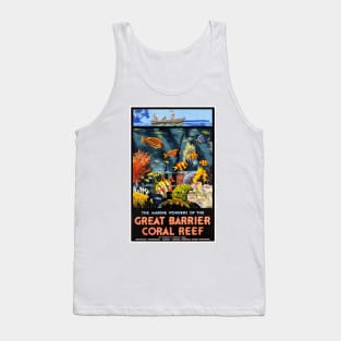 Vintage Travel Poster The Marine Wonders of the Great Barrier Reef Australia Tank Top